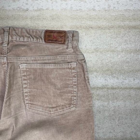 Eddie Bauer Corduroy Pants Tan Cotton Bootcut Flared Fit Flat Front - Picture 3 of 5